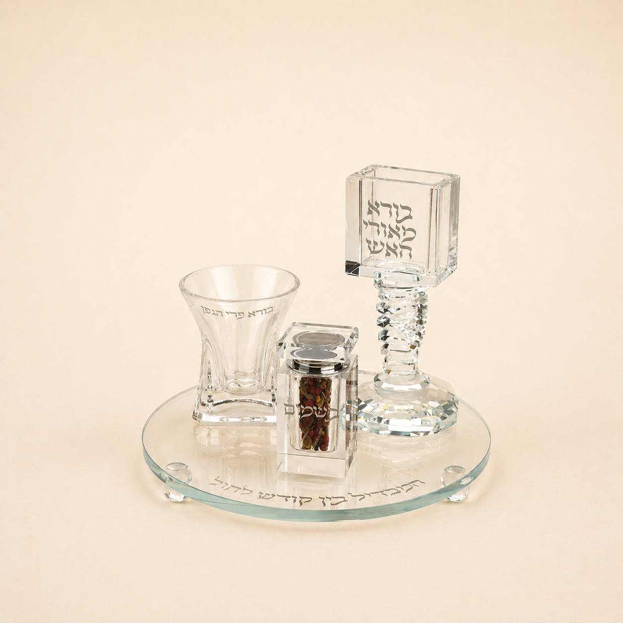 אור הקודש – סט הבדלה קריסטל מהודר – תמונה 3